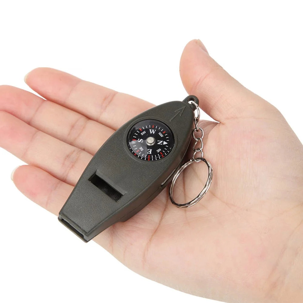 AOTU Multifunction 4 In 1 Survival Tool Whistle Compass Glass Magnifier Thermometer - 2