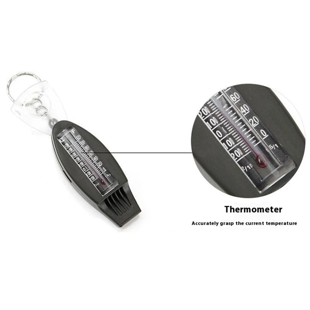 AOTU Multifunction 4 In 1 Survival Tool Whistle Compass Glass Magnifier Thermometer - 6