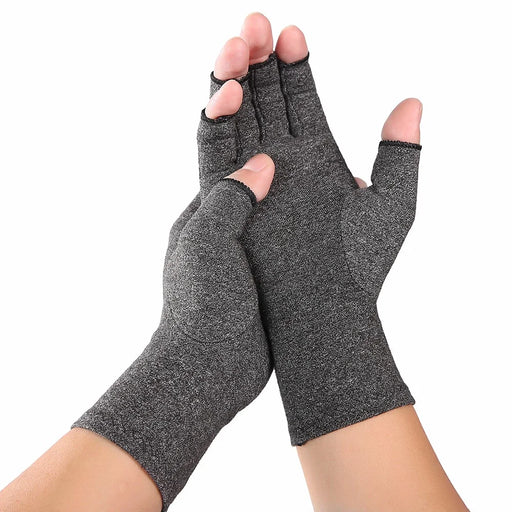 KYNCILOR A0045 One Pair Compression Arthritis Gloves Men's Women's Fingerless Gloves Hand Protector Gloves for Computer Typing and Daily Work Relieve Pain from Rheumatoid, RSI, Carpal Tunnel - M - 1
