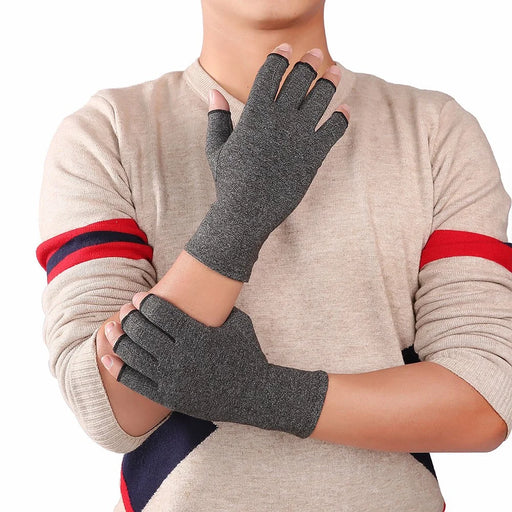 KYNCILOR A0045 One Pair Compression Arthritis Gloves Men's Women's Fingerless Gloves Hand Protector Gloves for Computer Typing and Daily Work Relieve Pain from Rheumatoid, RSI, Carpal Tunnel - M - 2