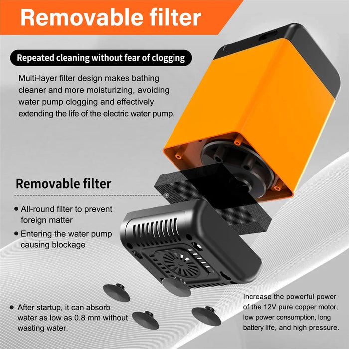 7800mAh Outdoor Camping Electric Shower with 3 Spray Modes - 2