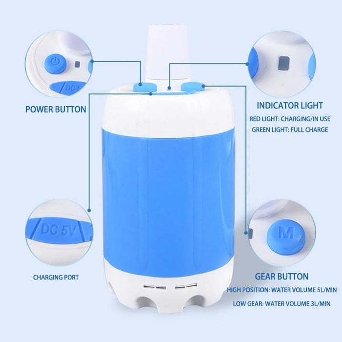 4000mAh Electric Shower Camping Portable Shower Head Pump for Outdoor Hiking Travel - 3