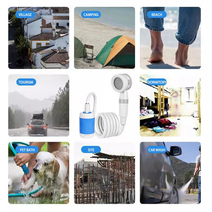 4000mAh Electric Shower Camping Portable Shower Head Pump for Outdoor Hiking Travel - 5