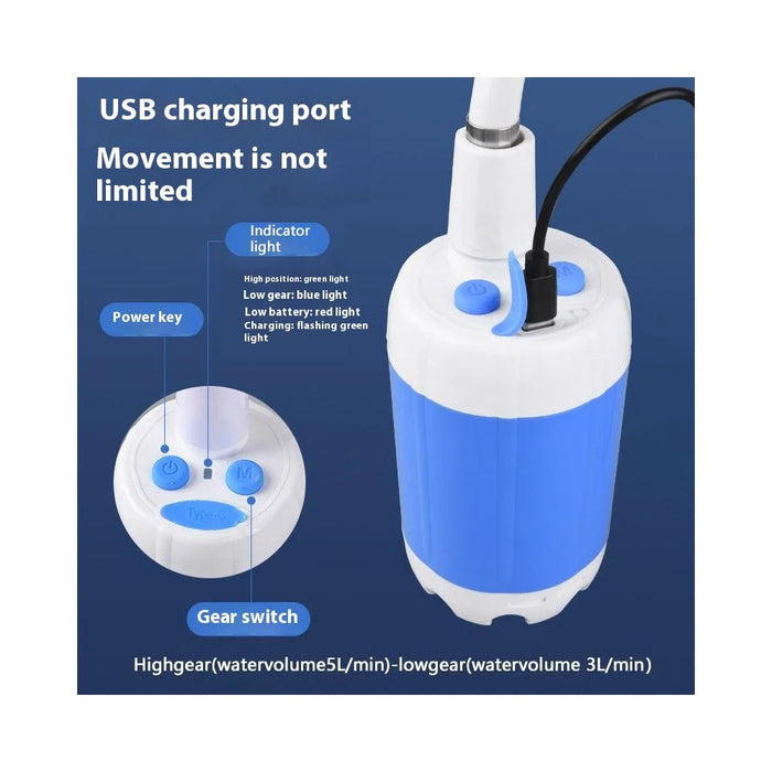 4000mAh Electric Shower Camping Portable Shower Head Pump for Outdoor Hiking Travel - 6