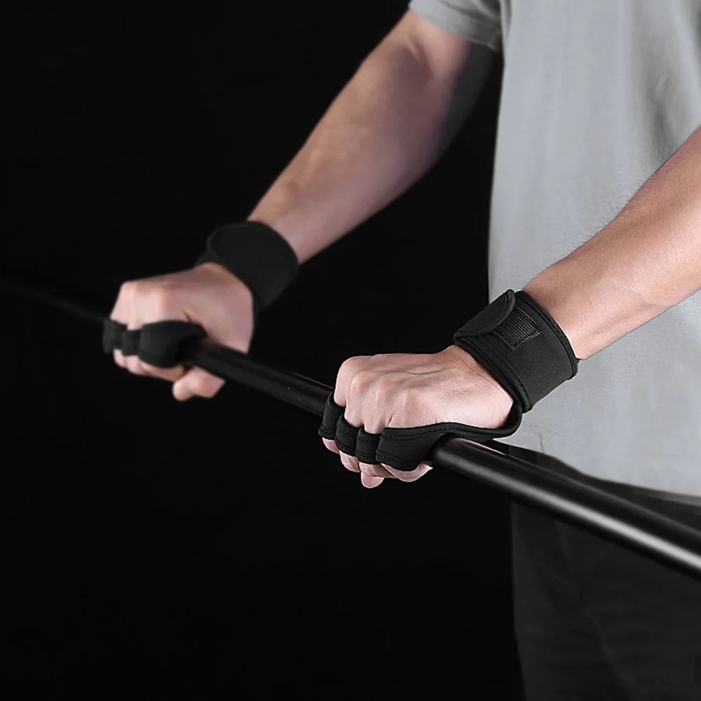 KYNCILOR A0051 One Pair Exercise Gloves Half Finger Workout Gloves Anti-slip Silicone Padding Palm for Weight Lifting, Powerlifting, Pull-Ups, Cross-Training, Riding - Black//L - 2