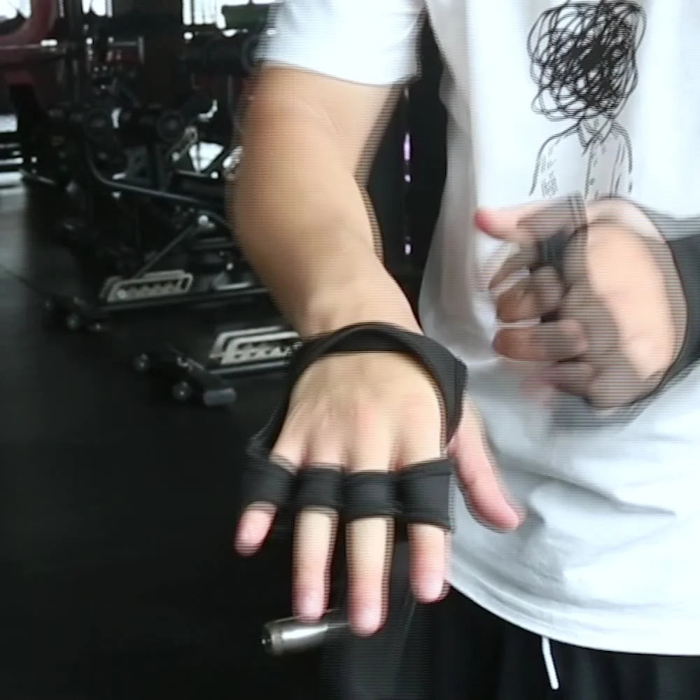 KYNCILOR A0051 One Pair Exercise Gloves Half Finger Workout Gloves Anti-slip Silicone Padding Palm for Weight Lifting, Powerlifting, Pull-Ups, Cross-Training, Riding - Black//L - 4