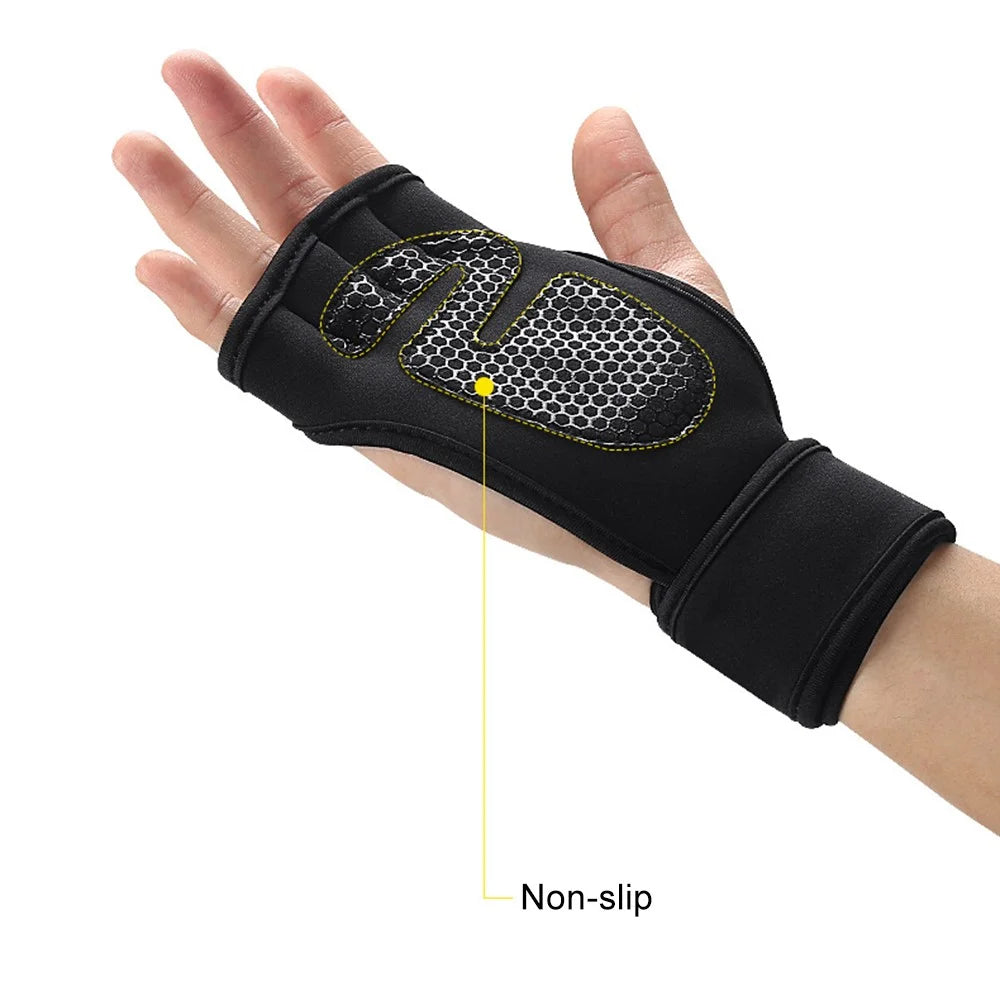 KYNCILOR A0051 One Pair Exercise Gloves Half Finger Workout Gloves Anti-slip Silicone Padding Palm for Weight Lifting, Powerlifting, Pull-Ups, Cross-Training, Riding - Black//L - 5
