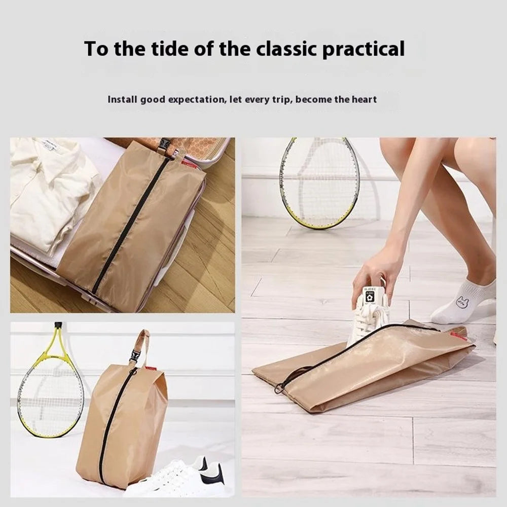 AOTU AT9010 Outdoor Travel Shoes Storage Bag Oxford Cloth Sneakers Sandals Carrying Bag - Khaki - 3