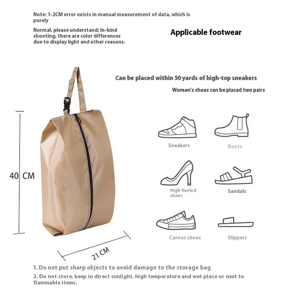 AOTU AT9010 Outdoor Travel Shoes Storage Bag Oxford Cloth Sneakers Sandals Carrying Bag - Khaki - 6