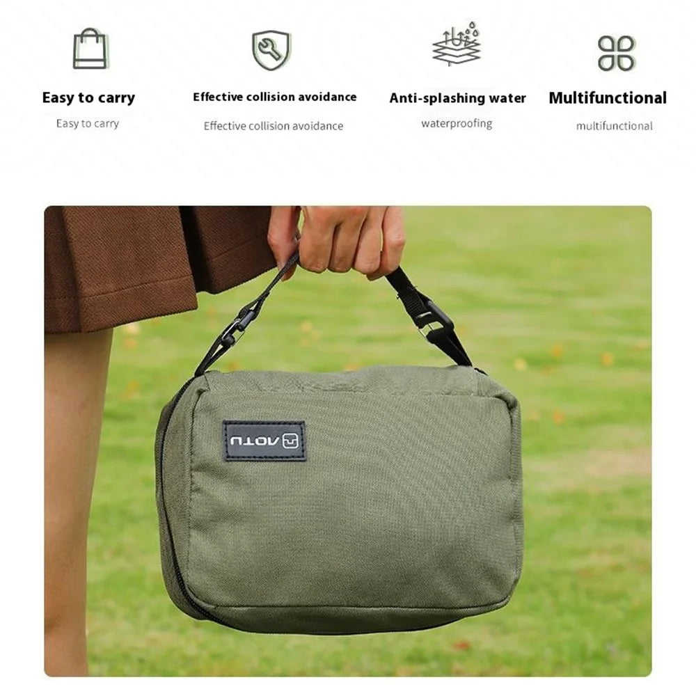 AOTU AT6903-2 Portable Oxford Cloth Travel Cosmetics Toiletries Storage Bag with Hanging Hook - Army Green - 3