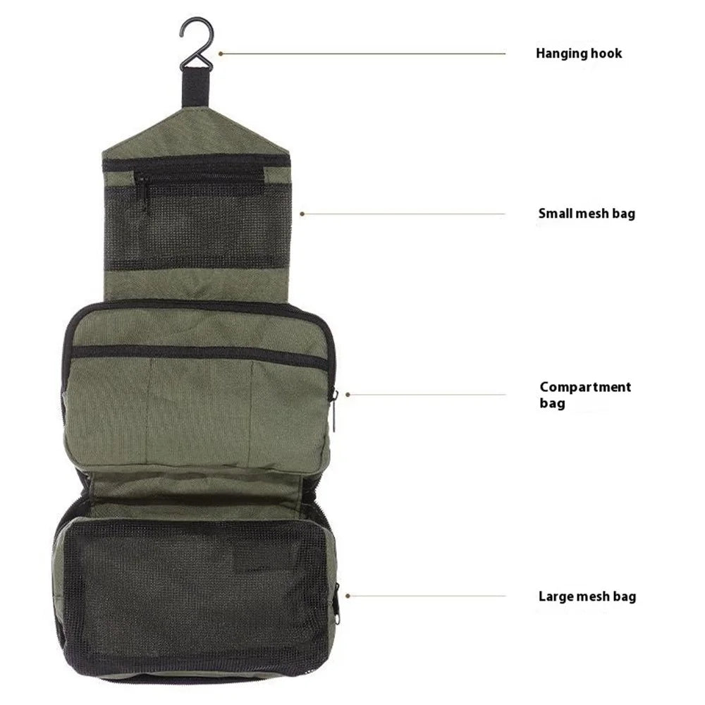 AOTU AT6903-2 Portable Oxford Cloth Travel Cosmetics Toiletries Storage Bag with Hanging Hook - Army Green - 5