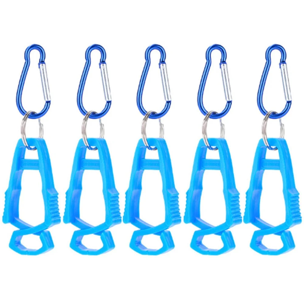 5Pcs Outdoor Multifunctional Anti-Lost Glove Clip Gourd Buckle 8-shaped Clips - Blue - 1