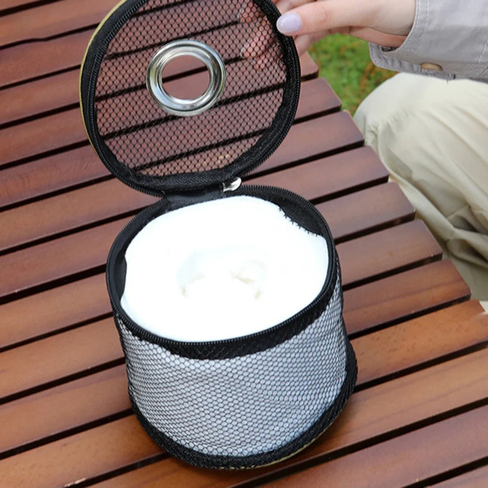 AOTU AT6948 Outdoor Camping Tissue Box Roll Paper Holder Mesh Storage Bag for Toilet Paper - Khaki - 6