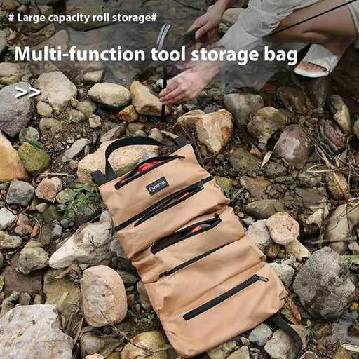 AOTU AT6944 Camping Tool Roll Bag Oxford Cloth Tools Organizer Roll Up Storage Pouch - Khaki - 2