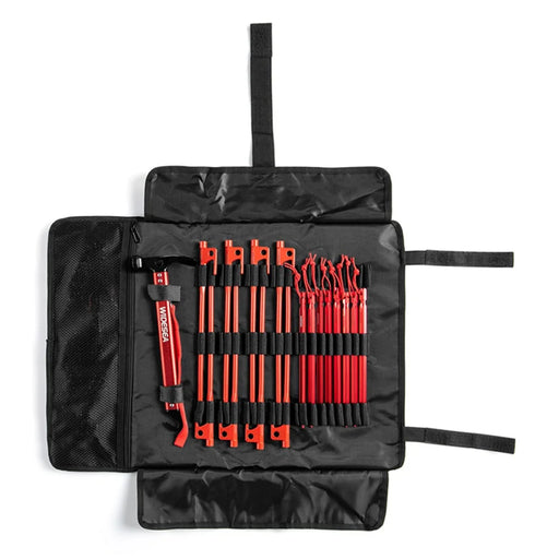 WIDESEA WSDD-S2 Outdoor Camping Tent Accessories Set Aluminum Alloy Hammer Ground Nail Wind Rope Storage Bag Kit - Red - 1