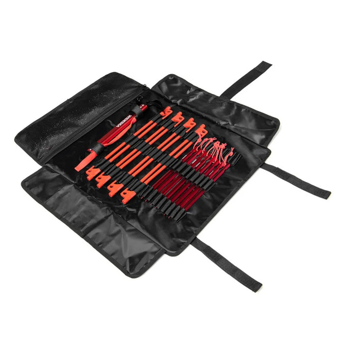 WIDESEA WSDD-S2 Outdoor Camping Tent Accessories Set Aluminum Alloy Hammer Ground Nail Wind Rope Storage Bag Kit - Red - 2