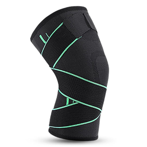 KYNCILOR AB028 1/Pc Non-slip Knee Support Brace for Running Hiking Basketball Joint Pain Relief Elastic Knee Protector Pads with Straps - Green/ S - 1
