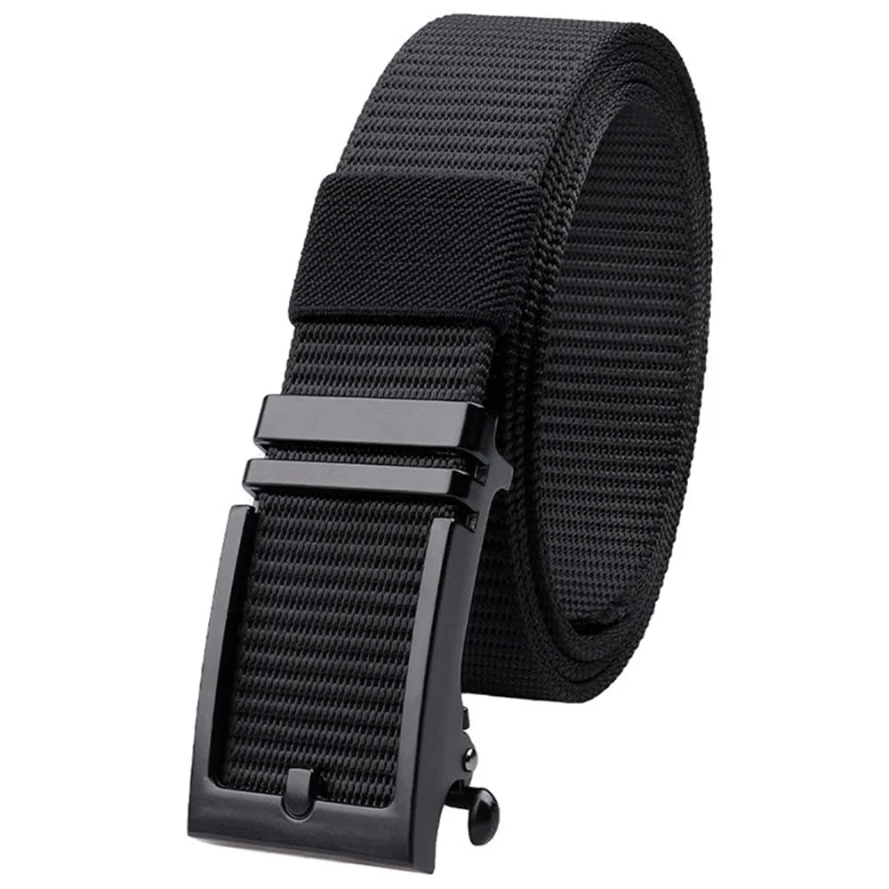 SN-P026 125cm Men's Outdoor Nylon Belt Webbing Work Belt with Alloy Buckle - Black - 1