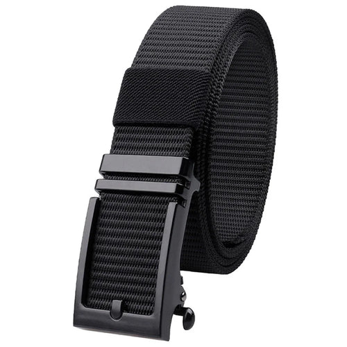 SN-P026 125cm Men's Outdoor Nylon Belt Webbing Work Belt with Alloy Buckle - Black - 1