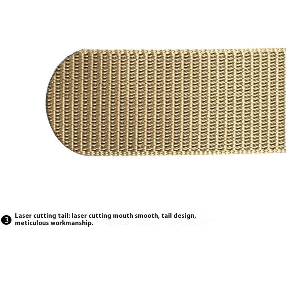 SN-P098 Men's Nylon Webbing Belt Wear-Resistant Work Belt with Auto-Locking Zinc Alloy Buckle - Khaki - 6