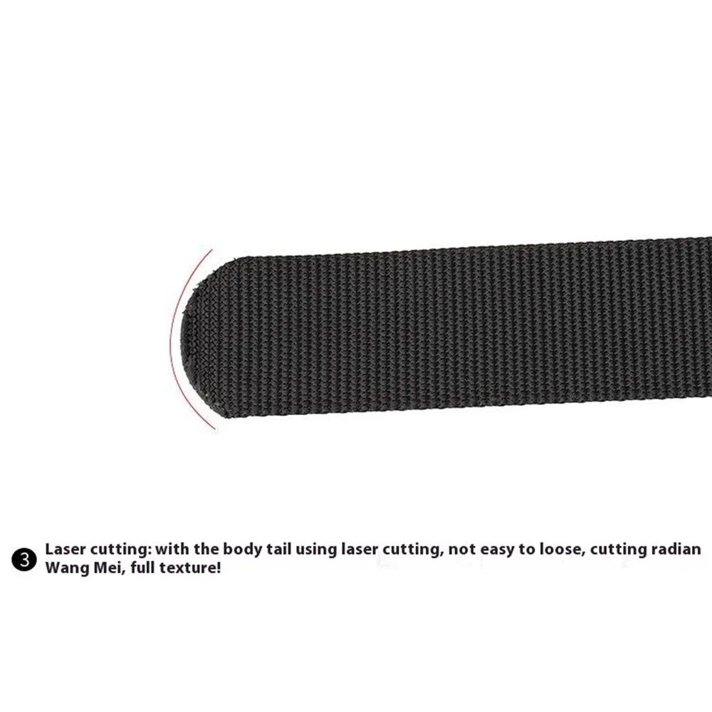 SN-P099 125x3.8cm Men's Nylon Web Tactical Belt Outdoor Work Belt with Zinc Alloy Buckle - Black - 7