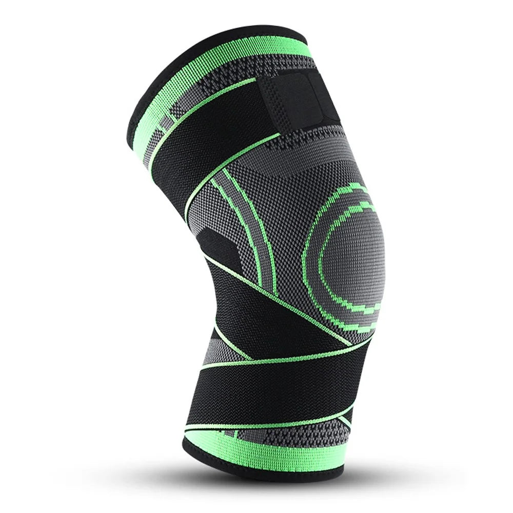 KYNCILOR AB023 Knee Compression Sleeve for Running Hiking Basketball 1/Pc Fitness Knee Support Brace Elastic Knee Protector with Straps - Green/S - 1