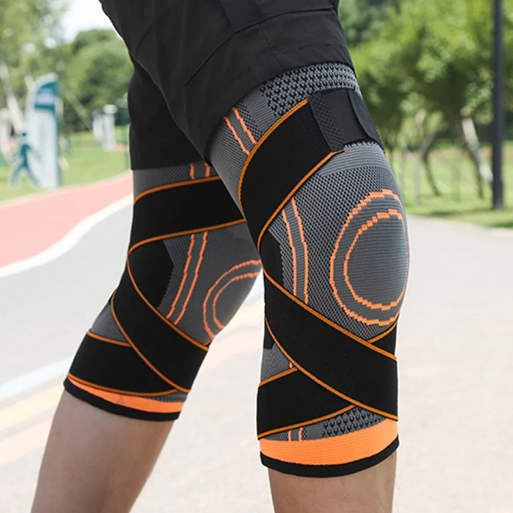 KYNCILOR AB023 Knee Compression Sleeve for Running Hiking Basketball 1/Pc Fitness Knee Support Brace Elastic Knee Protector with Straps - Green/S - 3