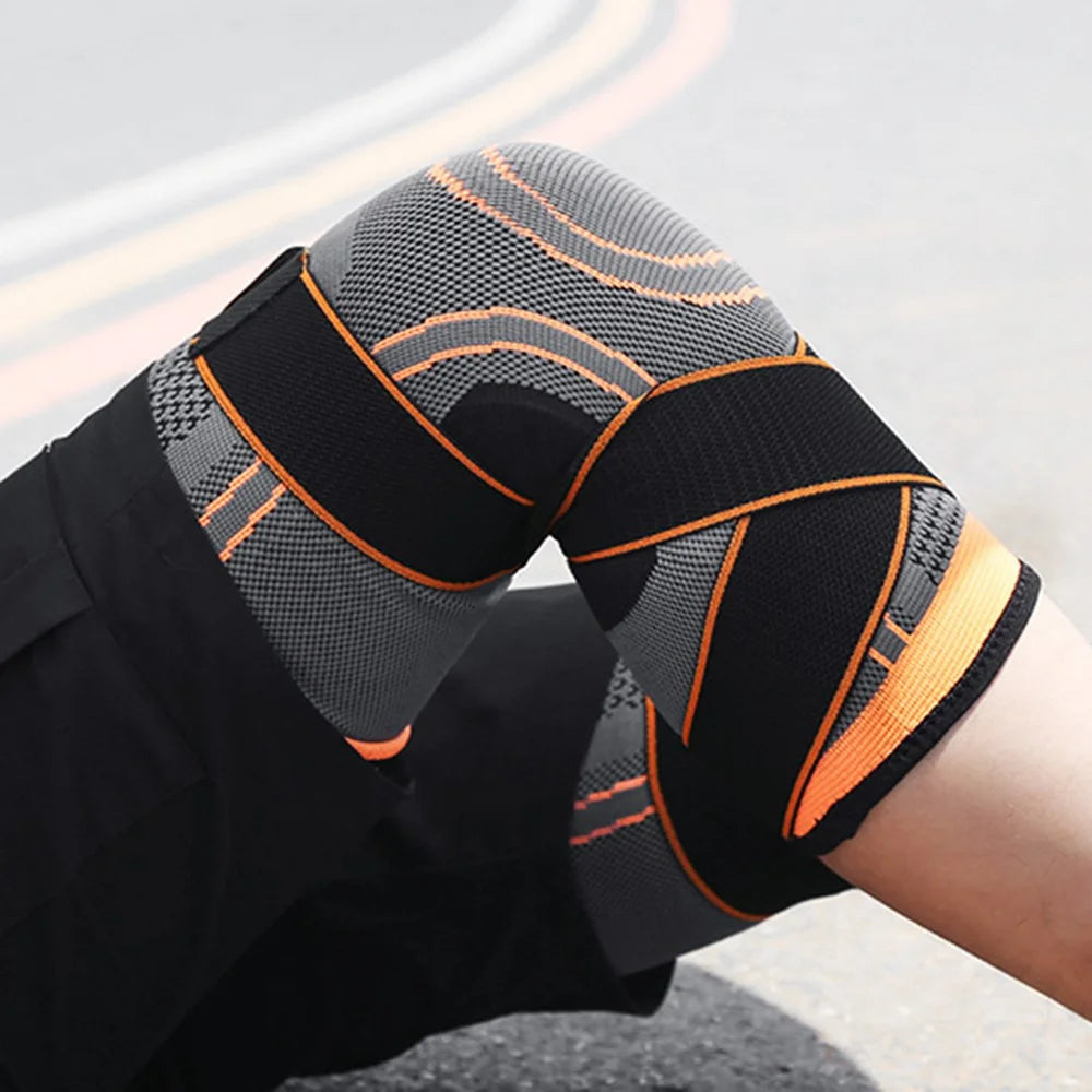 KYNCILOR AB023 Knee Compression Sleeve for Running Hiking Basketball 1/Pc Fitness Knee Support Brace Elastic Knee Protector with Straps - Green/S - 4