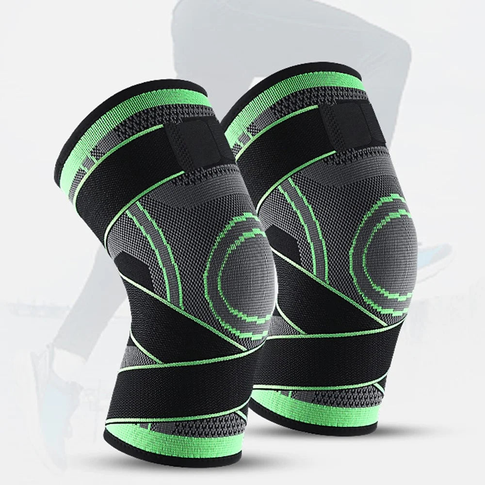 KYNCILOR AB023 Knee Compression Sleeve for Running Hiking Basketball 1/Pc Fitness Knee Support Brace Elastic Knee Protector with Straps - Green/S - 7