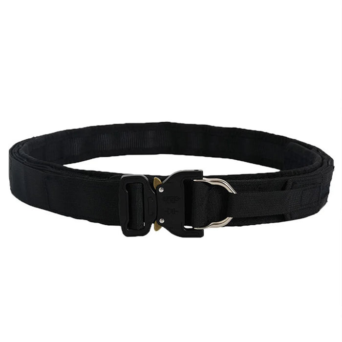 SN-074 Men's Nylon Webbing Belt Thickened Tactical Training Belt with Zinc Alloy Buckle - Black - 1
