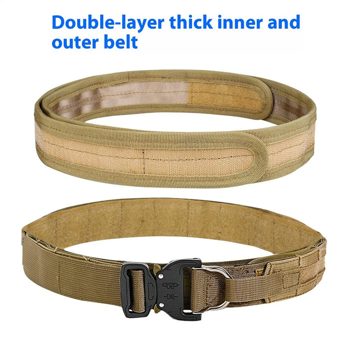 SN-074 Men's Nylon Webbing Belt Thickened Tactical Training Belt with Zinc Alloy Buckle - Black - 5