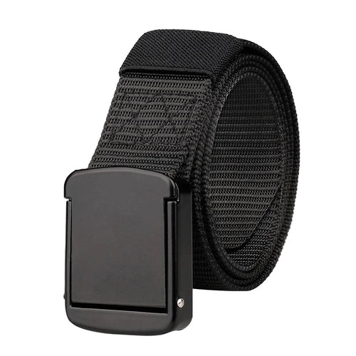 SN-P101 125cm Imitation Nylon Tactical Belt Men Waistband with Zinc Alloy Automatic Buckle - Black - 1
