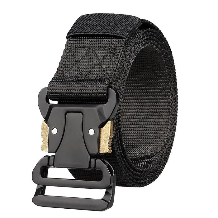 SN-P0102 3.8cm Imitation Nylon Military Waistband Quick Release Tactical Belt for Men, Length: 125cm - Black - 1