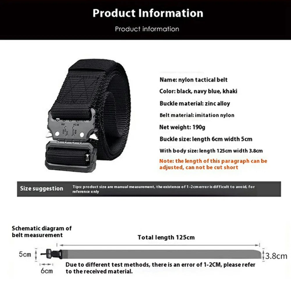 SN-P071 125cm Adjustable Imitation Nylon Military Waistband Quick Release Tactical Belt for Men - Green - 6