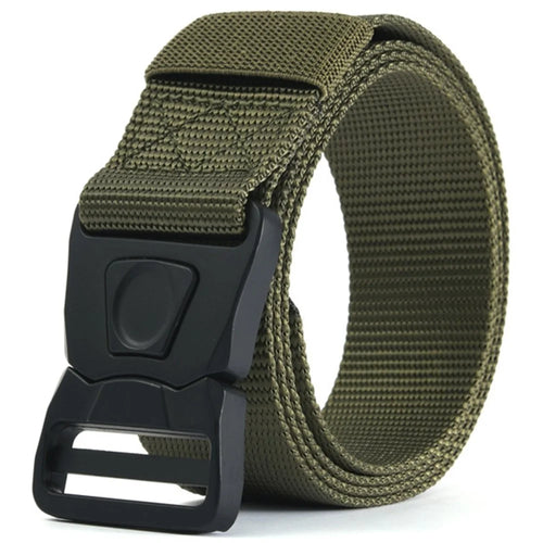 SN-P117 125cm Adjustable Imitation Nylon Military Waistband Quick Release Press Buckle Tactical Belt for Men - Green - 1