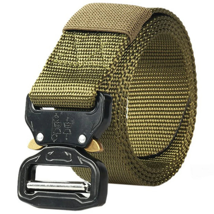 SN-P001 3.8cm Imitation Nylon Elastic Waistband with Quick Release Buckle Men Tactical Belt, Length: 125cm - Green - 1