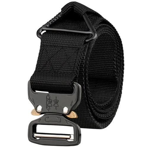SN-P003 Outdoor Training 3.8cm Men Tactical Belt Imitation Nylon Waistband with Quick Release Buckle, Length: 125cm - Black - 1