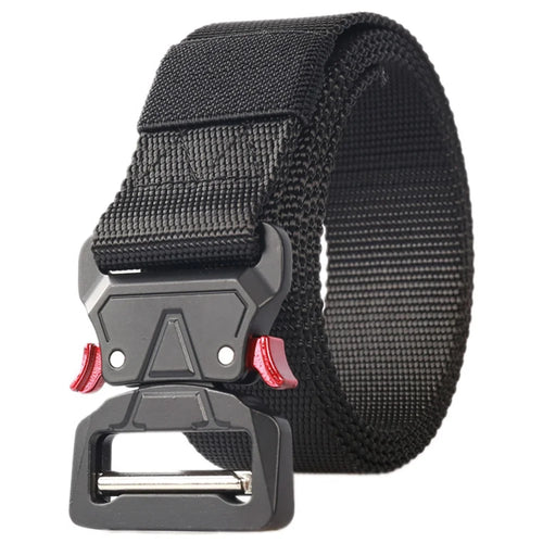 SN-P008 3.8cm Tactical Men Nylon Belt Military Waistband with Quick Release Buckle, Length: 125cm - Black - 1