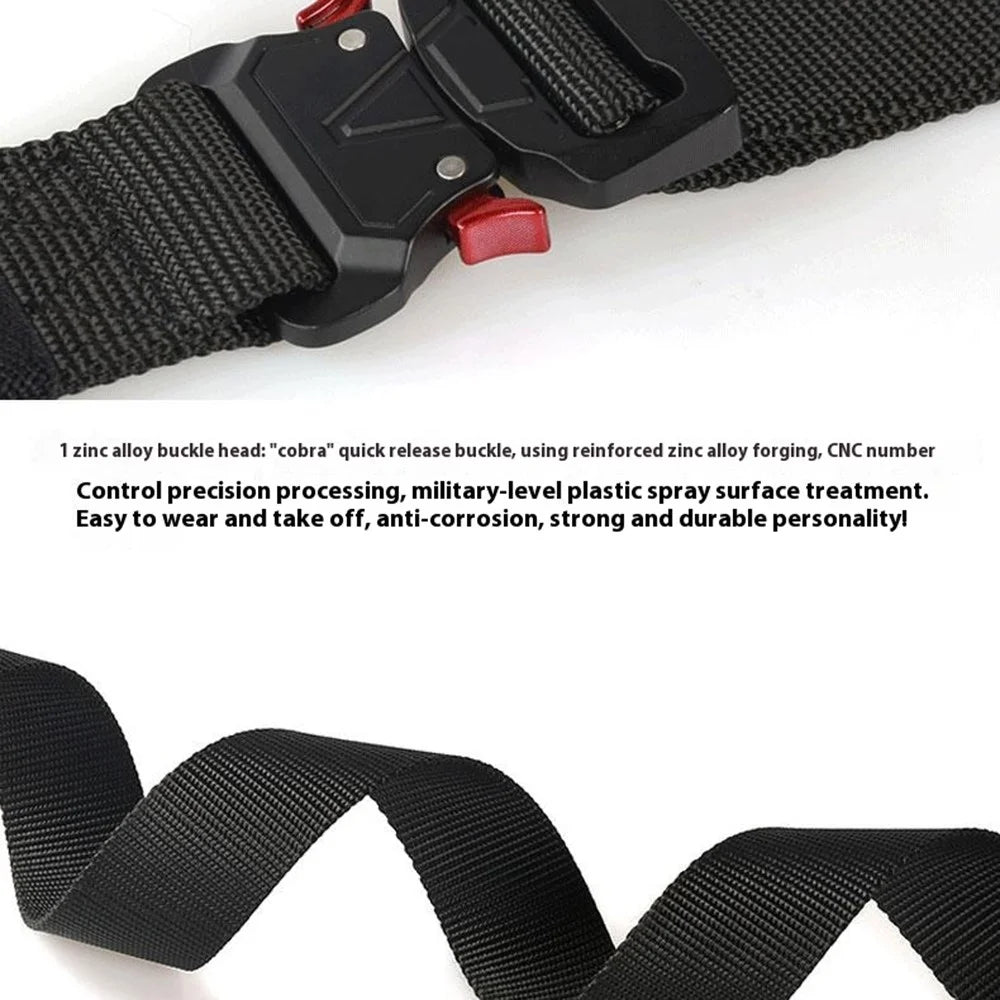 SN-P008 3.8cm Tactical Men Nylon Belt Military Waistband with Quick Release Buckle, Length: 125cm - Black - 4