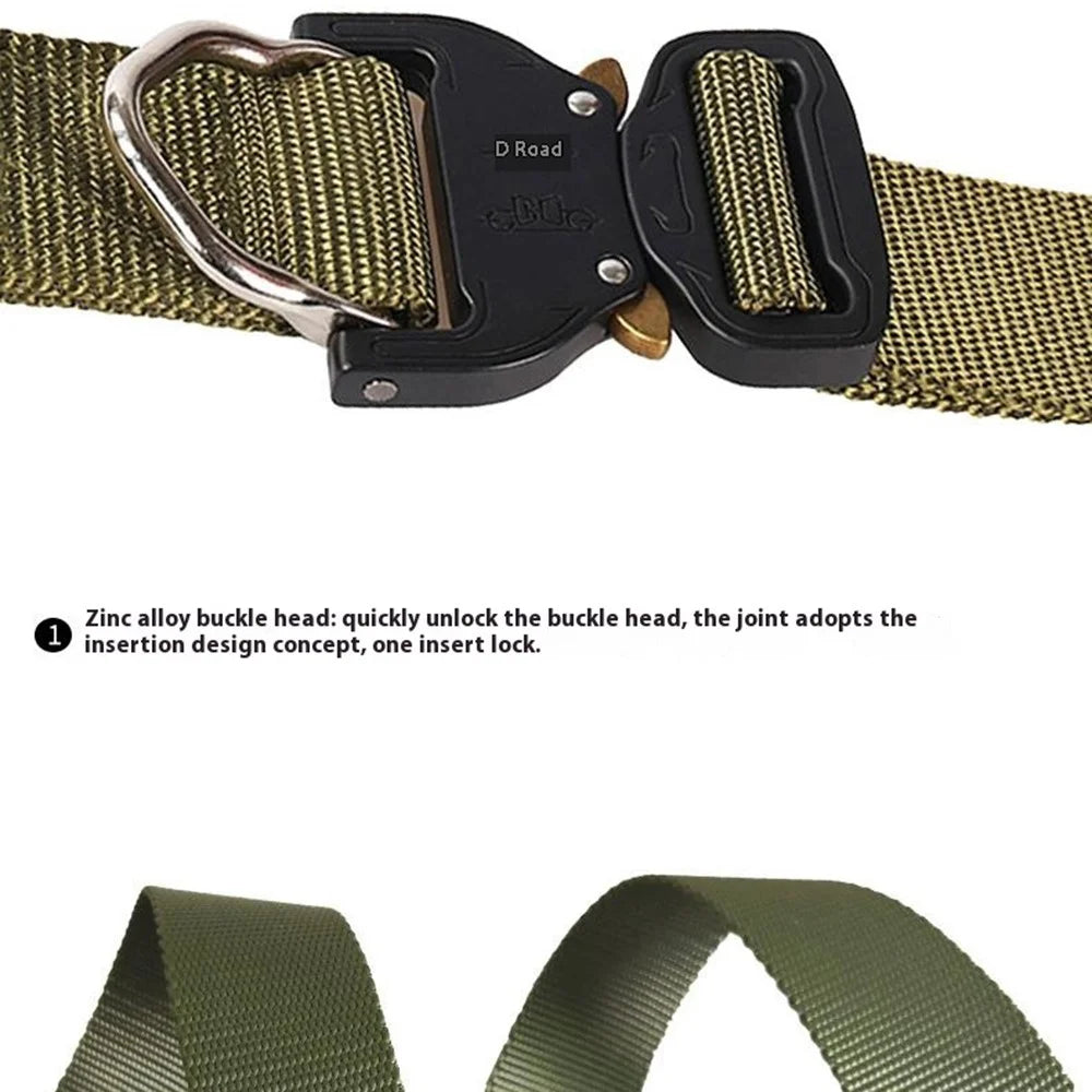 SN-006 3.8cm Men Tactical Belt Military Imitation Nylon Waistband with Quick Release Buckle, Length: 125cm - Green - 4