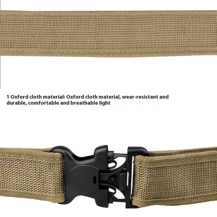 SN-032 100-135cm Oxford Cloth Webbing Belt Magic Tape Tactical Training Work Belt with Plastic Buckle - Khaki - 4