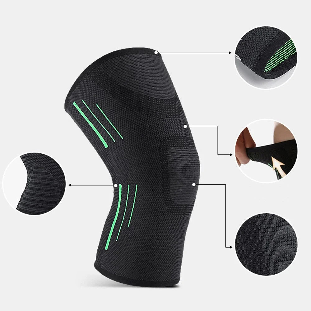 KYNCILOR AB022 Non-slip Knee Support Brace Ultra-thin Kneecap for Running Hiking Basketball 1/Pc Breathable Elastic Knee Protective Pads - Green/M - 4