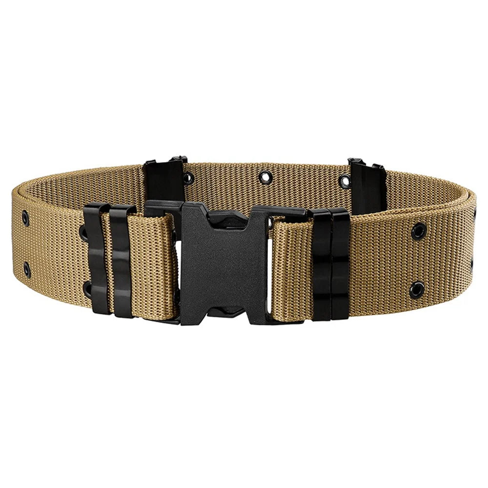 SN-030 125x5.5cm Polypropylene Webbing Belt Student Tactical Training Work Belt with Plastic Buckle - Khaki - 1