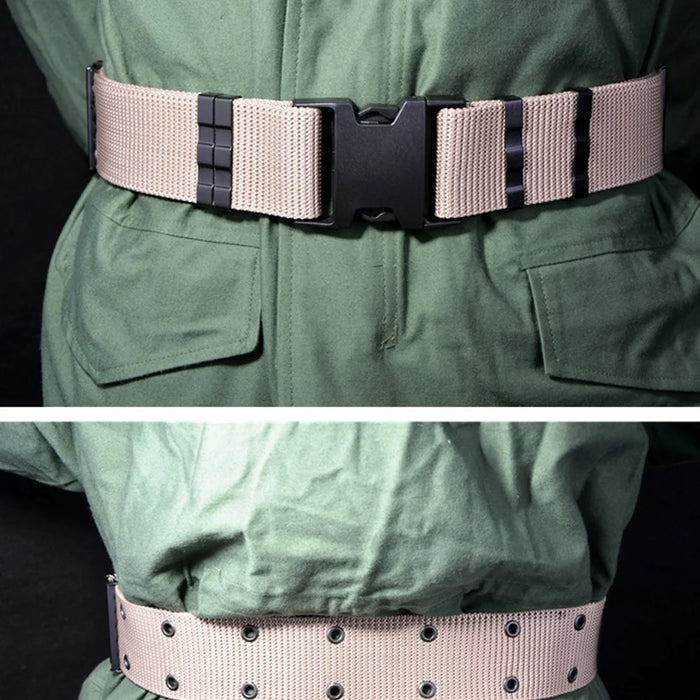 SN-030 125x5.5cm Polypropylene Webbing Belt Student Tactical Training Work Belt with Plastic Buckle - Khaki - 5