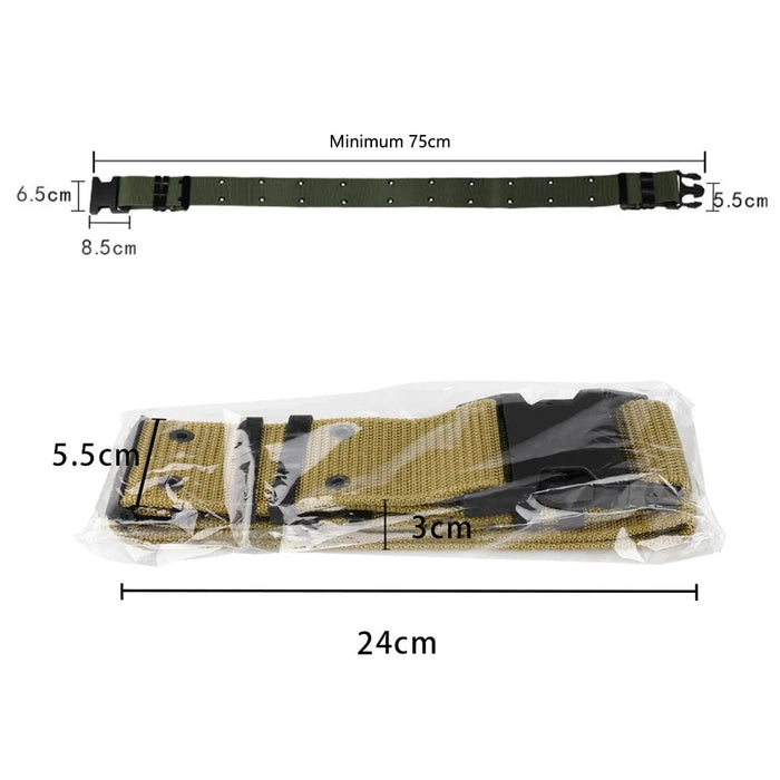 SN-030 125x5.5cm Polypropylene Webbing Belt Student Tactical Training Work Belt with Plastic Buckle - Khaki - 6