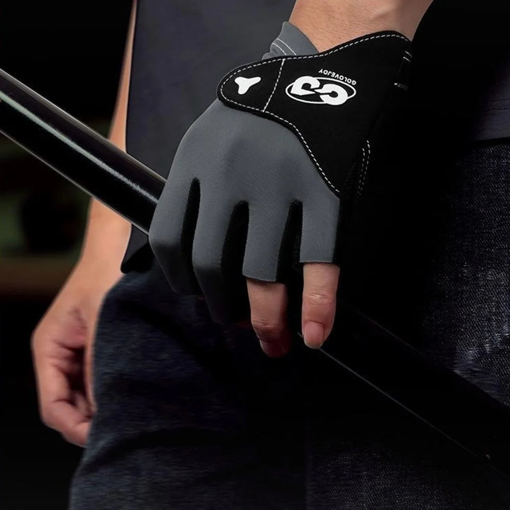 GOLOVEJOY XG82 1Pc Left Hand Billiard Glove Adult Microfiber Anti-skid Snooker Sport Glove - Black S - 2