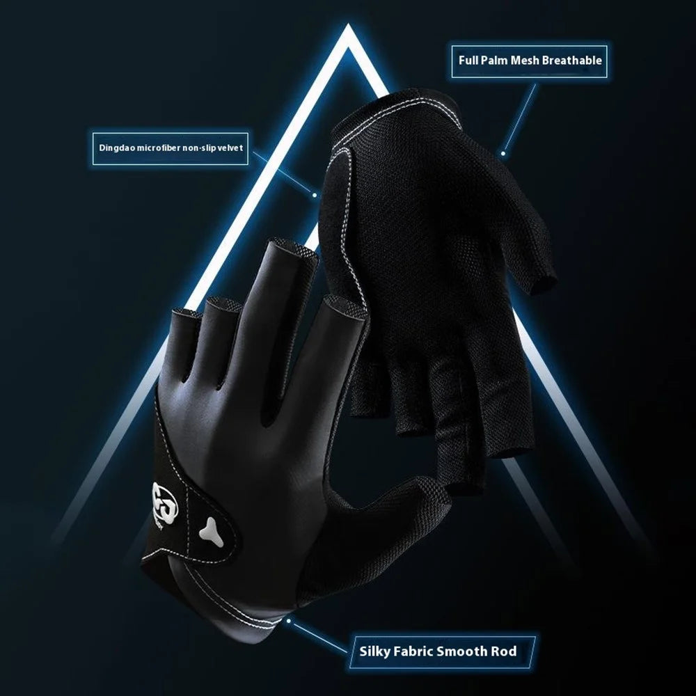 GOLOVEJOY XG82 1Pc Left Hand Billiard Glove Adult Microfiber Anti-skid Snooker Sport Glove - Black S - 3