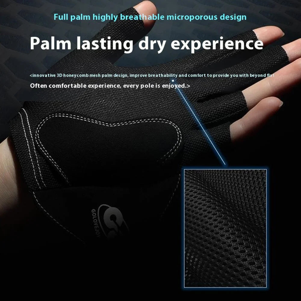 GOLOVEJOY XG82 1Pc Left Hand Billiard Glove Adult Microfiber Anti-skid Snooker Sport Glove - Black S - 6