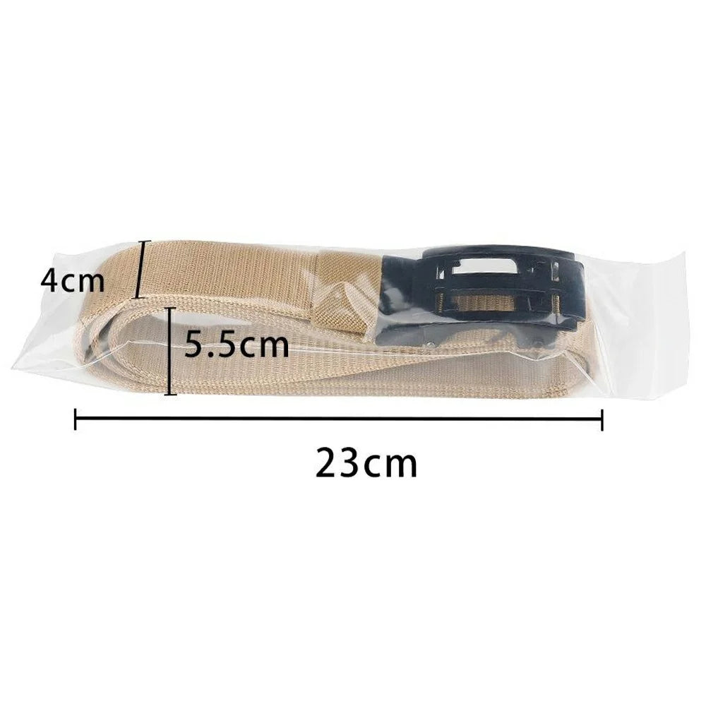SN-P105 3.4cm Outdoor Men Waistband Imitation Nylon Tactical Belt with Zinc Alloy Automatic Buckle, Length: 125cm - Black - 5