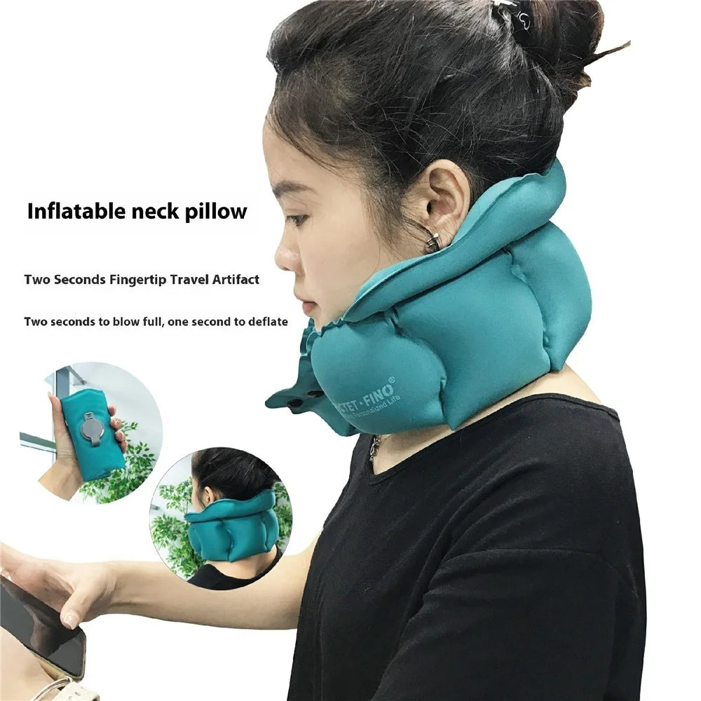 PICTET.FINO RH40 Inflatable Neck Pillow Travel-Friendly Portable Neck Pillow - Green - 4